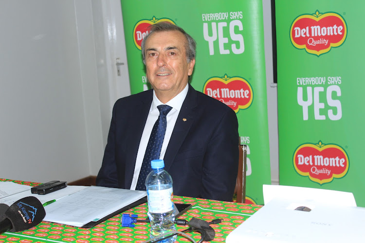 Del Monte Kenya MD Stergios Gkaliamoutsas during a press conference at the company's offices in Murang'a on Thursday