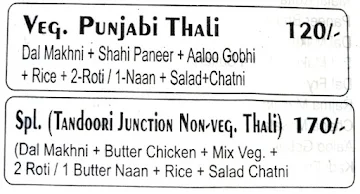 Snacks & Tandoor Junction menu 