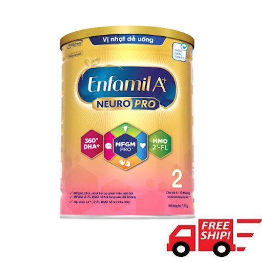 Sữa bột Enfamil A+ NeuroPro 2 Vị Thanh Mát  với 2’-FL HMO cho trẻ từ 6 –12 tháng tuổi– 1.7kg