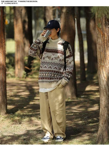Title 10, American Retro Mens Christmas Sweater, Thicken...