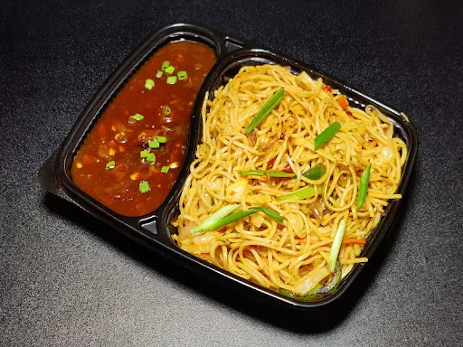 Chili Garlic Veg Noodles With Veg Manchurian