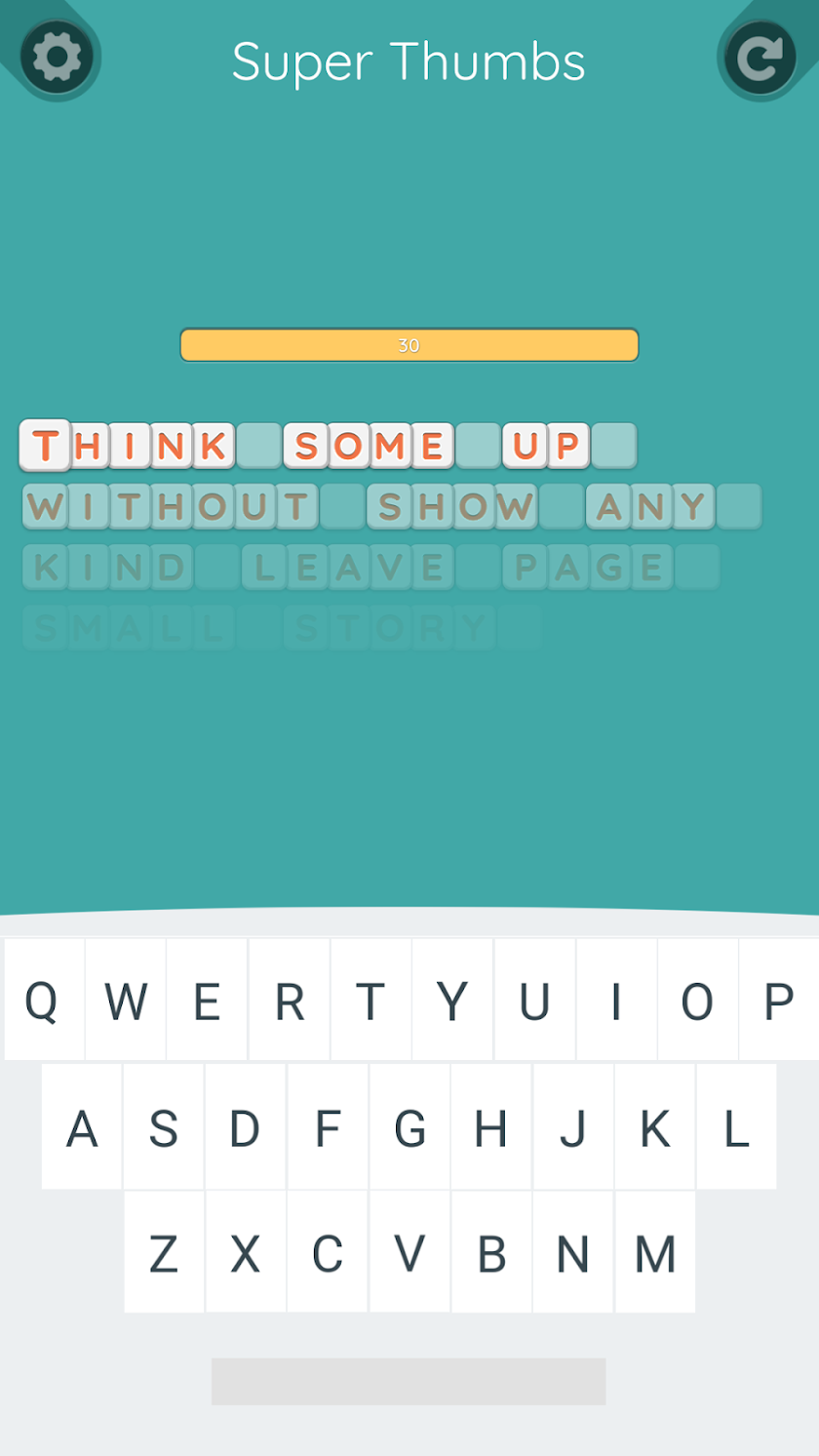 Super Thumbs Typing Game Screen 3