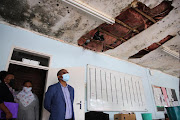 Education MEC Kwazi Mshengu visits eMzamwenu High School in Umgungundlovu to check the damages
caused by the storm.
