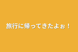 旅行に帰ってきたよぉ！