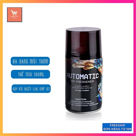 [Lõi Máy Xịt] Bình Xịt Thơm Phòng , Lõi Máy Xịt Khử Mùi Phòng Automatic 300Ml - Nhiều Mùi Hương