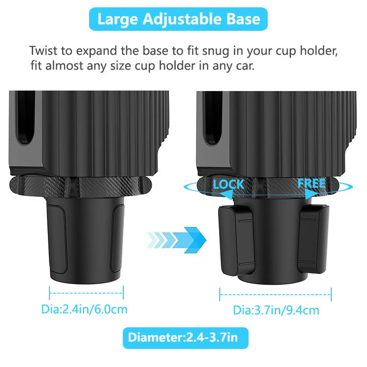 Voedselopslagrek voor in de auto met bekerhouder. Maak maaltijden in de auto handiger, met een veilige en handige plek voor je eten en drinken.