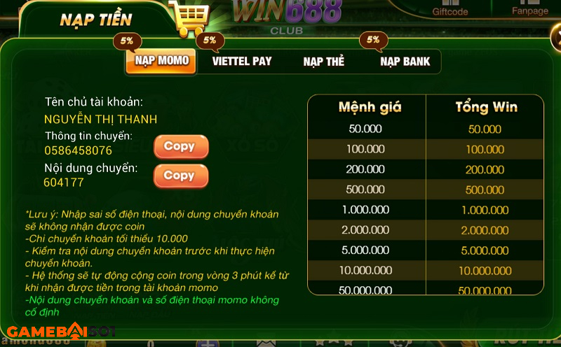 momo tại win688 club