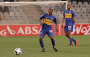 Thabo Nodada of Cape Town City during the Absa Premiership match between Cape Town City FC and Kaizer Chiefs at Cape Town Stadium on September 13, 2017 in Cape Town.
