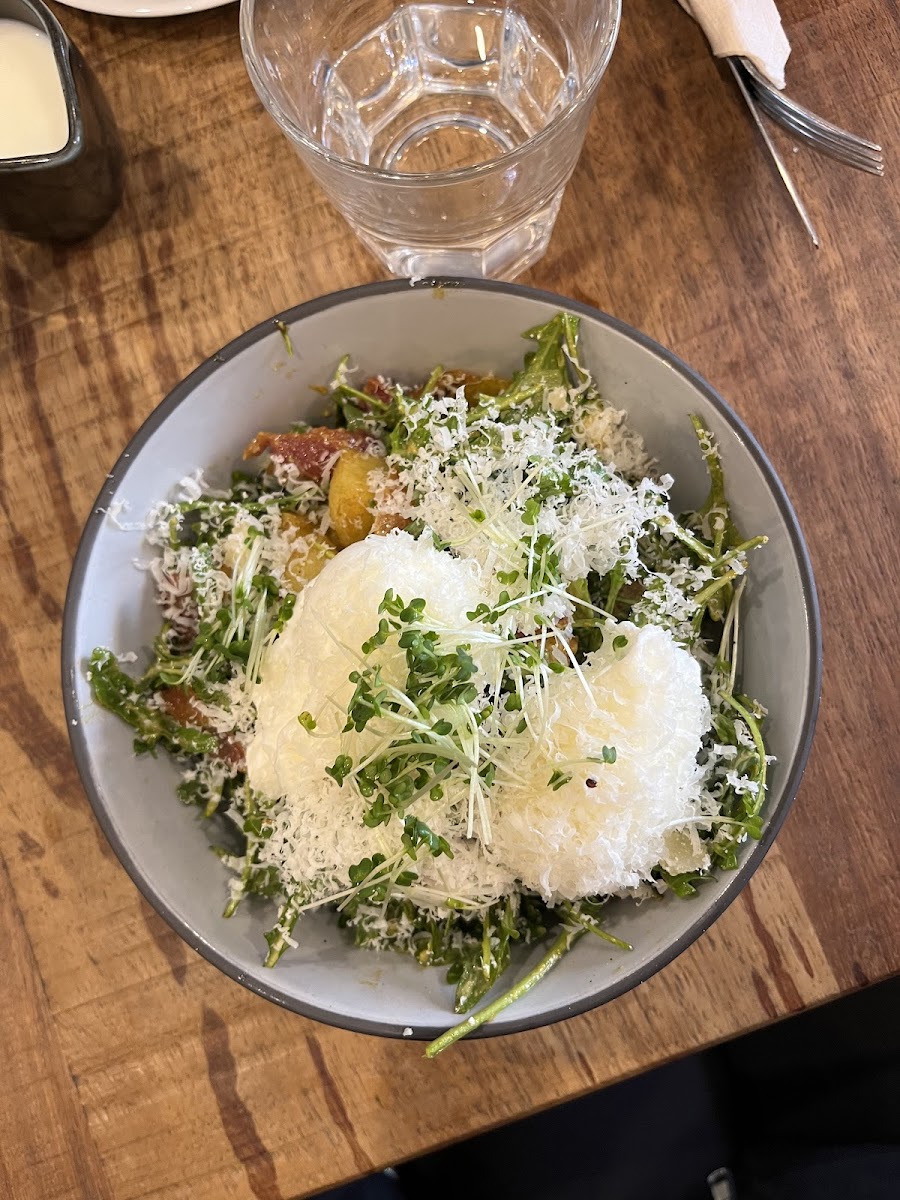 The best salad ever! Has bacon, avocado, potatoes, and parm