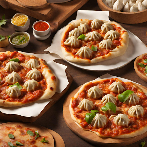 Chicken Momo Pizza