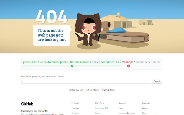 Github 404 Breakdown chrome extension