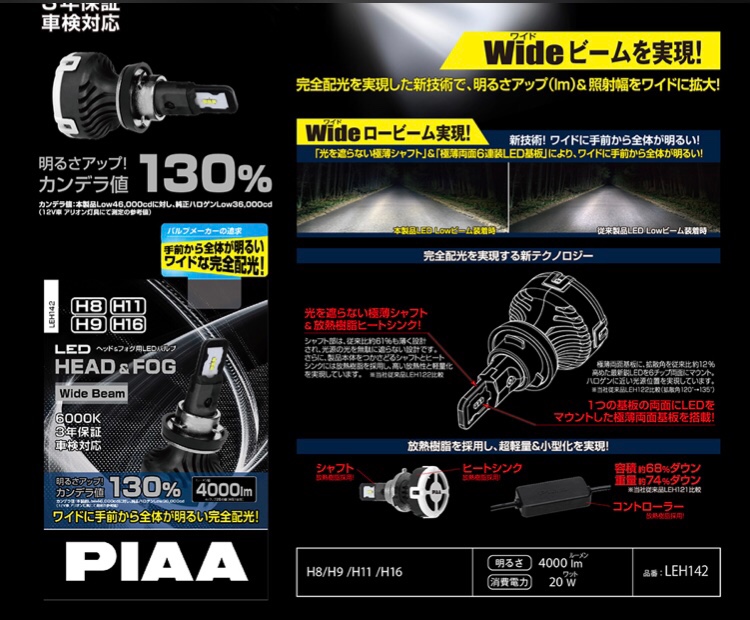 フリードのPIAA・LEH142・駐車場・LED・ハロゲンに関するカスタム事例の投稿画像3枚目