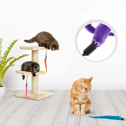 Cat Worm Toy Refills Cat Wand Replacement Worms 20PCS Worms Cat Toy Refill Cat Wand Attachments Teaser Refill Worm for C