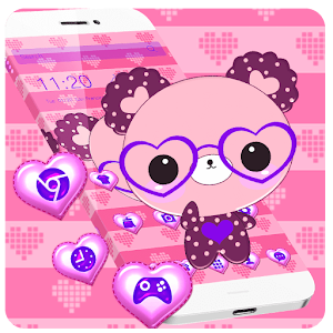 Download cute cartoon pink bear theme cartoon wallpaper For PC Windows and Mac