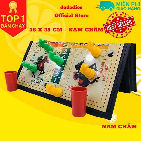 Cờ Cá Ngựa Bằng Nam Châm - Bàn Cờ Gập Đôi Đựng Quân Cờ - Size 38X38Cm - Hãng Dododios