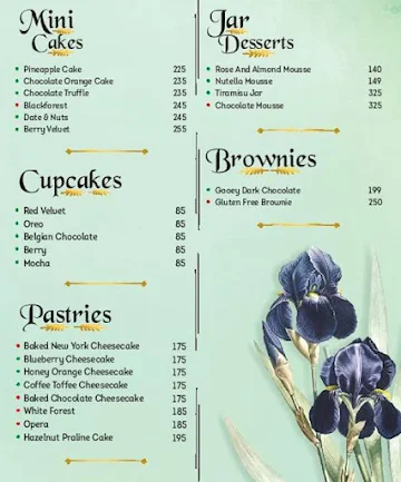 Iriss Bakery & Patisserie menu 