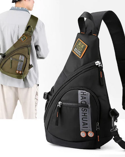 Men's Nylon Sling Knapsack Shoulder Messenger Cross Body ... - 3