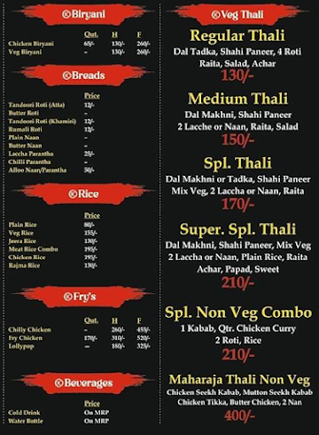 Khate Jao menu 