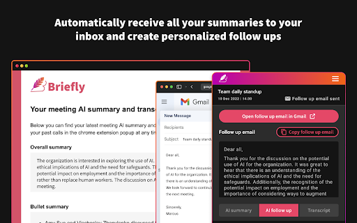 Briefly: AI meeting summary & email follow up