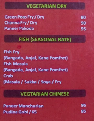 Shreyas menu 