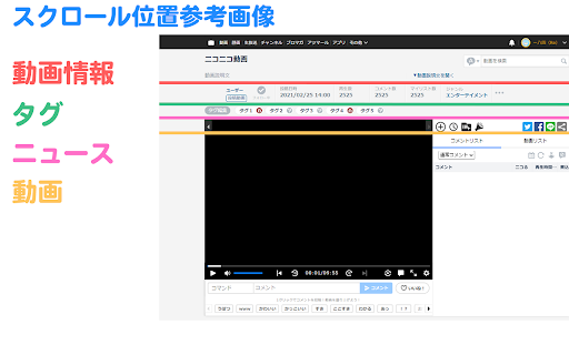 ニコニコ動画 自動スクロール