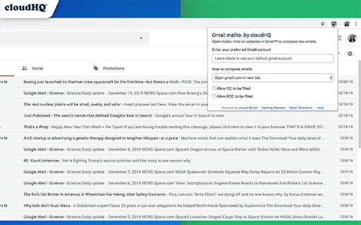 Mailto: Set Default Email to Gmail by cloudHQ