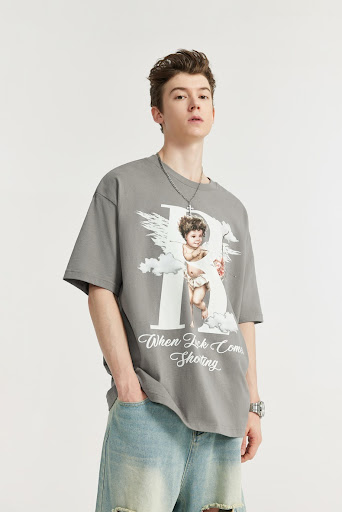 Title 6, Spring And Summer New Loose Cupid Luminous Prin...