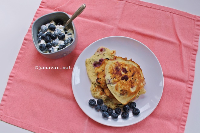 Recipe: Blueberry basil pancakes