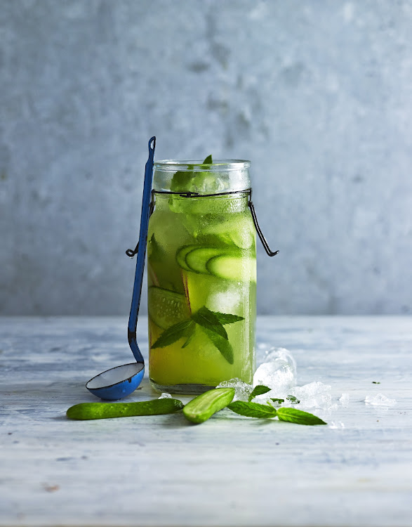 Cucumber, lime and coconut water.