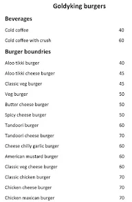 Goldy's Burger King menu 1