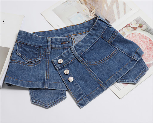 Title 6, Fashionable all-match denim girdle with womens...