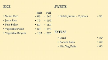 Oriental Bowls menu 