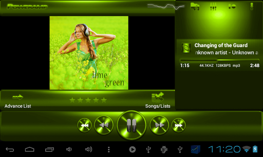 PowerAmp SKIN LIME GREEN METAL apk