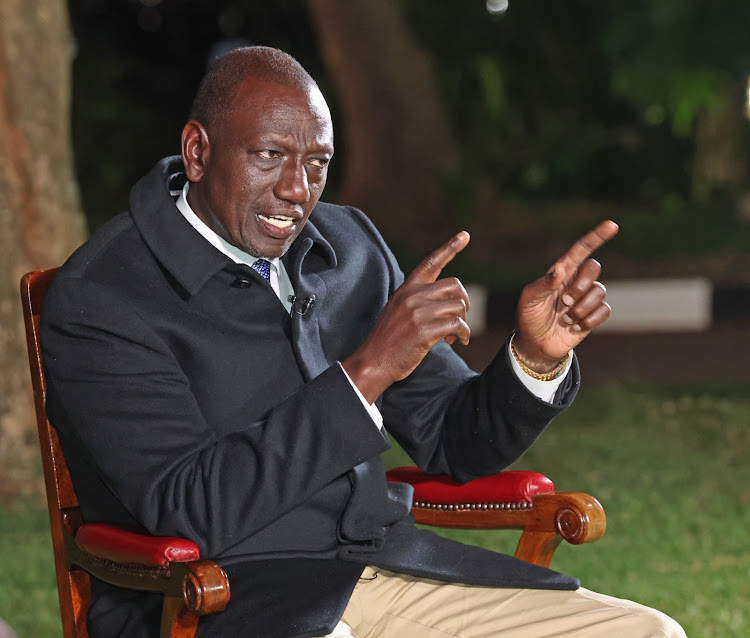 President William Ruto during an interview with Inooro at Sagana State lodge on August 6, 2023