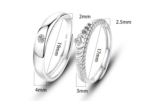 Title 1, Mens and Womens Fashion Simple Couple Rings E...