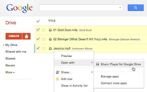 Music Player for Google Drive