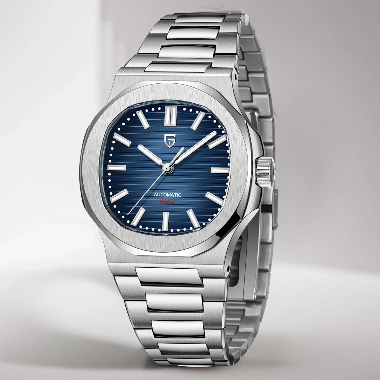 Title 4, Schlichte, elegante Herrenuhr aus Stahl, wasser...