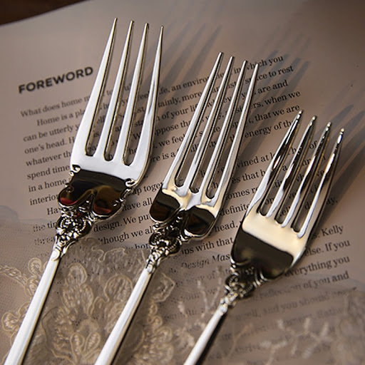 Title 7, Silver-plated Tableware Set Knife Fork Spoon Co...