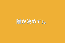 誰か決めてｯ。