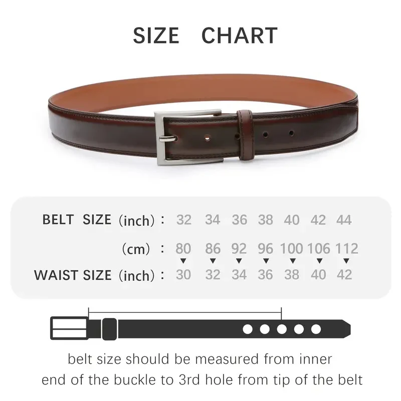 Title 3, Mens Leather Simple Casual Belt, Everyday Wear...