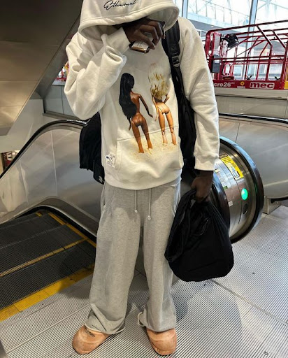 Title 2, Gray Casual Sweatpants for Men and Women. Perso...