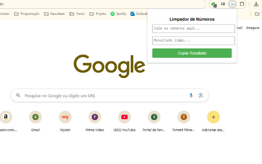 Limpador de Números