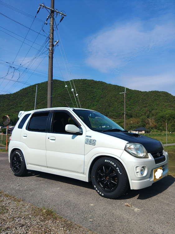 Keiの低そうで低くない少し低い車・ステッカーチューン・ゴールデンウィーク・スズキKei ターボ・洗車に関するカスタム事例の投稿画像1枚目