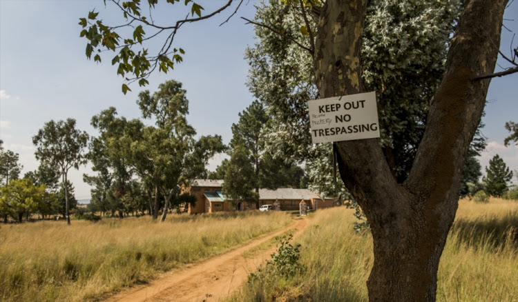 The area in Blue Hills where land grabs took place on March 17, 2018 in Midrand, South Africa. Several areas in South Africa have seen land invasions following Parliament's adoption of a motion to review the Constitution to allow for land expropriation without compensation.