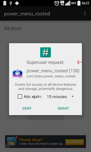 Power Menu Button Rooted