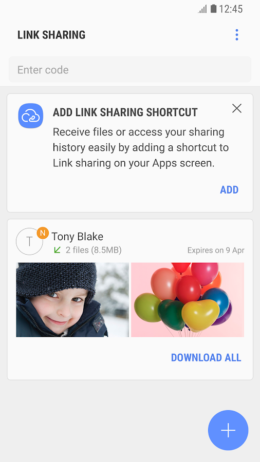    Link Sharing- screenshot  