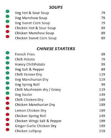 3P Star Food menu 