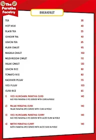 The Paratha Factory menu 1