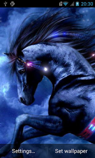 Black horse live wallpaper