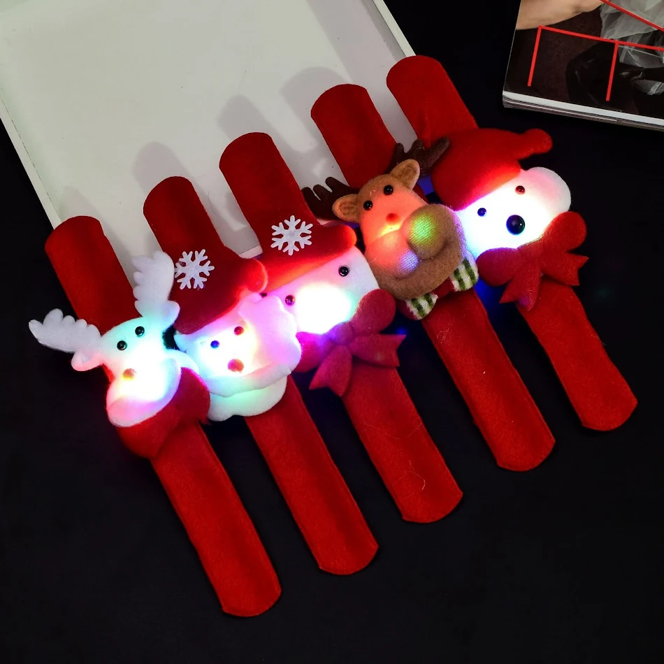 Kerstflap Ring Glow Kerstman Sneeuwman Flap Ring Kleuterschool Klein cadeau Kinderarmband Decoratie.
